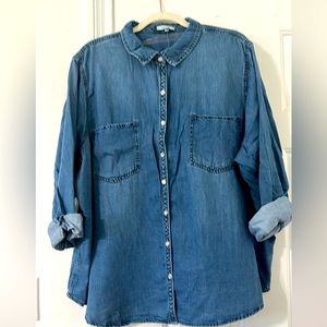 Womens denim button up shirt